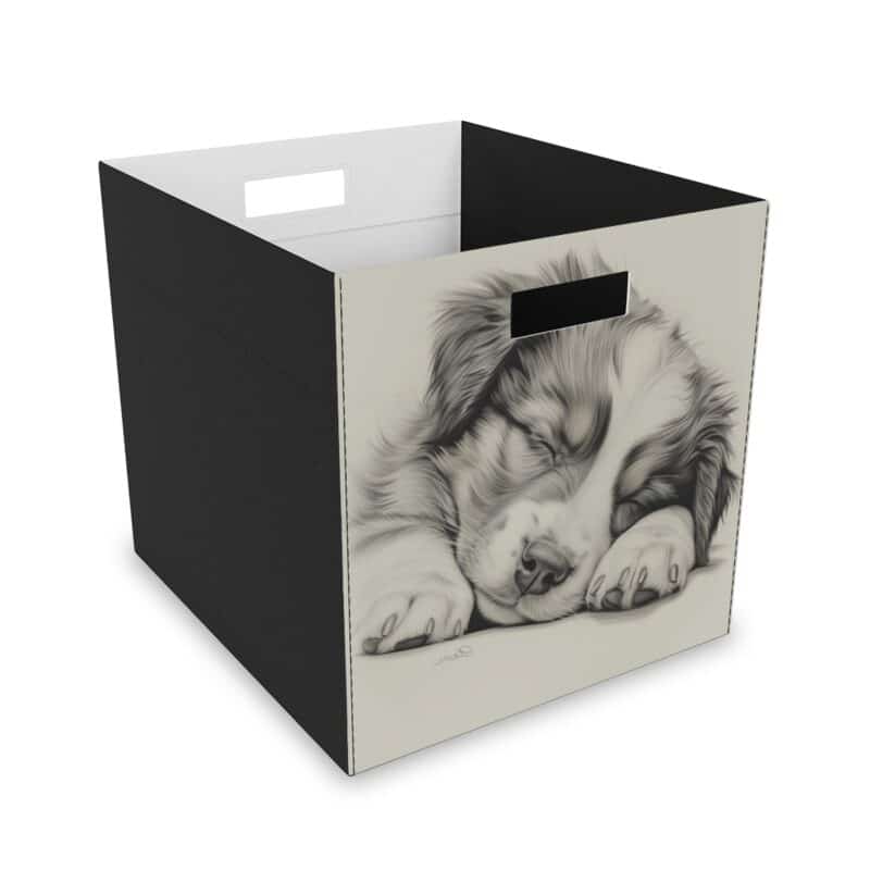 Australian Shepherd Dog Collapsible Felt Storage Box