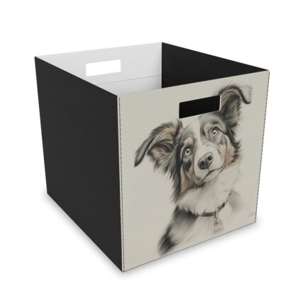 Australian Shepherd Dog Collapsible Felt Storage Box