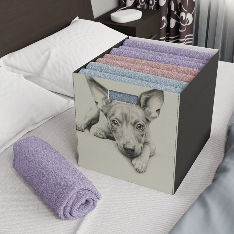 American Hairless Terrier Collapsible Felt Storage Box