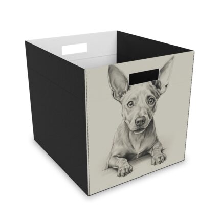 American Hairless Terrier Collapsible Felt Storage Box