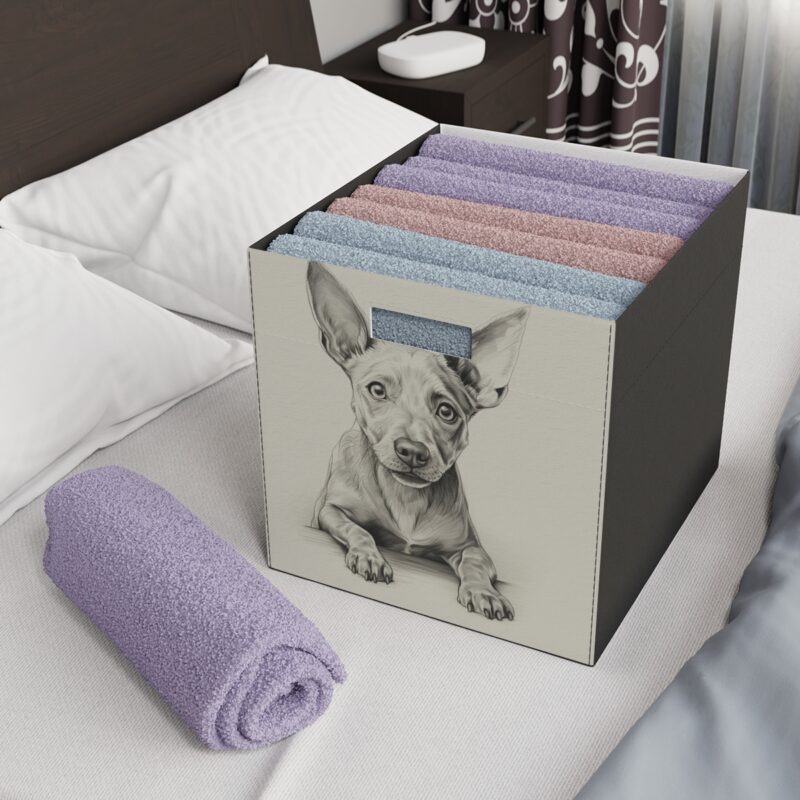 American Hairless Terrier Collapsible Felt Storage Box