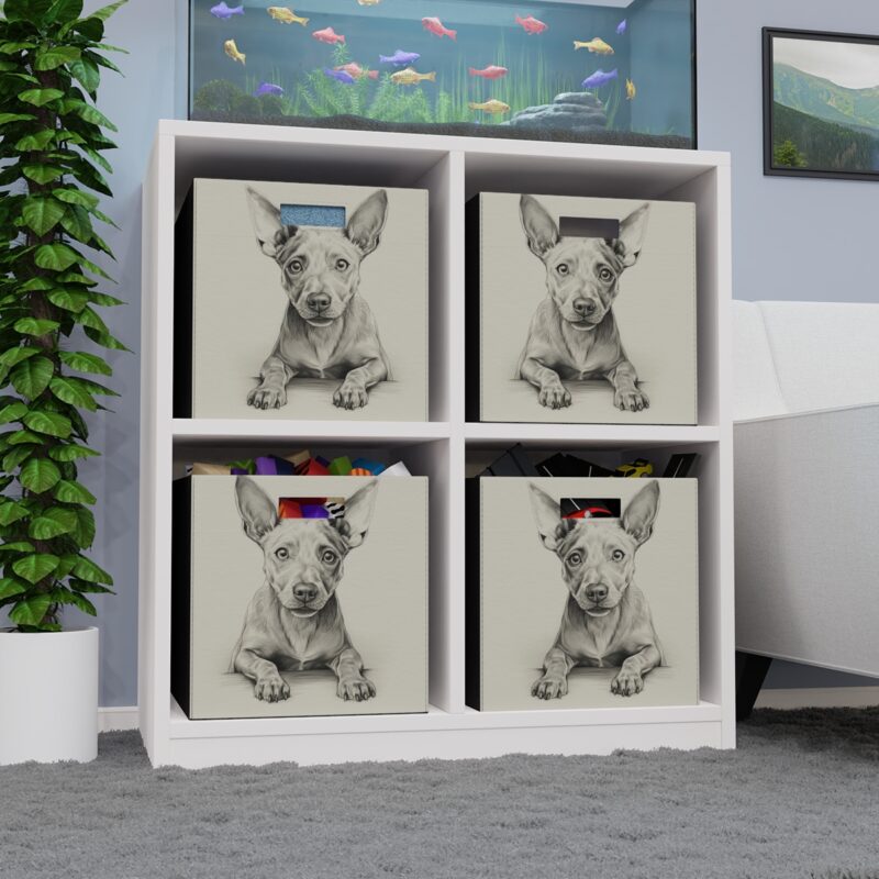 American Hairless Terrier Collapsible Felt Storage Box