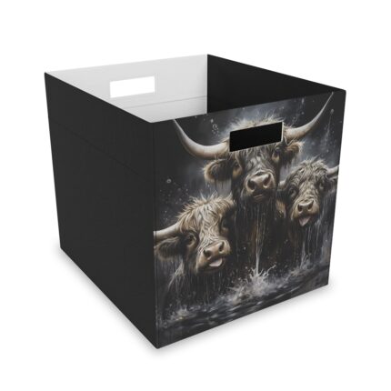 Highland Cows Collapsible Felt Storage Box