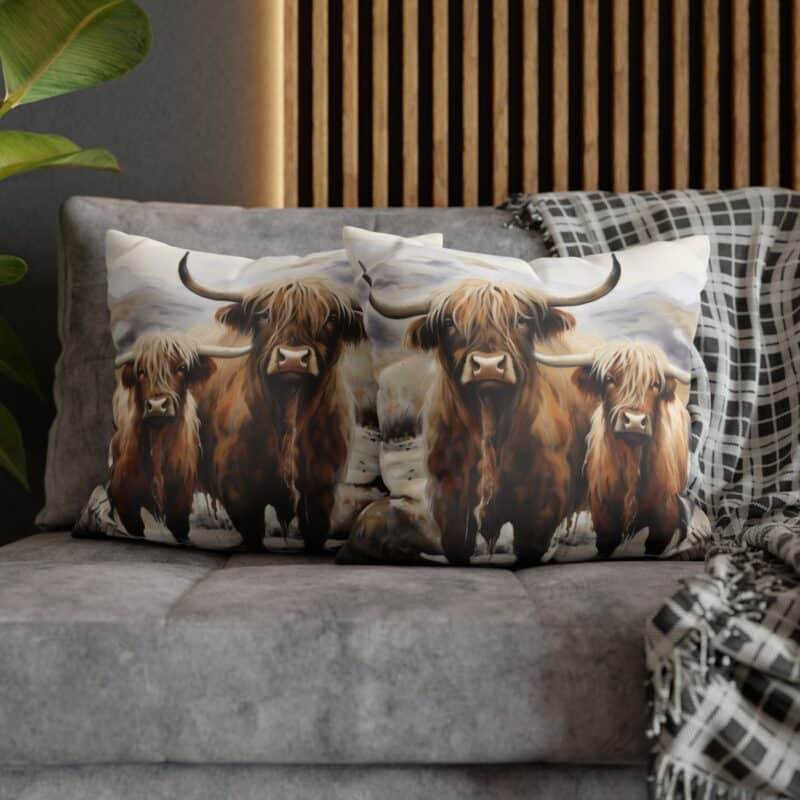 Highland Cows Double-Sided Cushion Cover