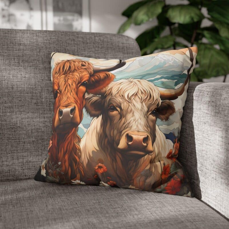 Highland Cows Double-Sided Cushion Cover