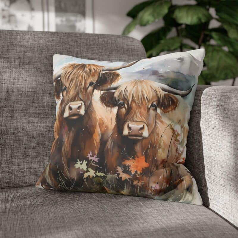 Highland Cows Double-Sided Cushion Cover