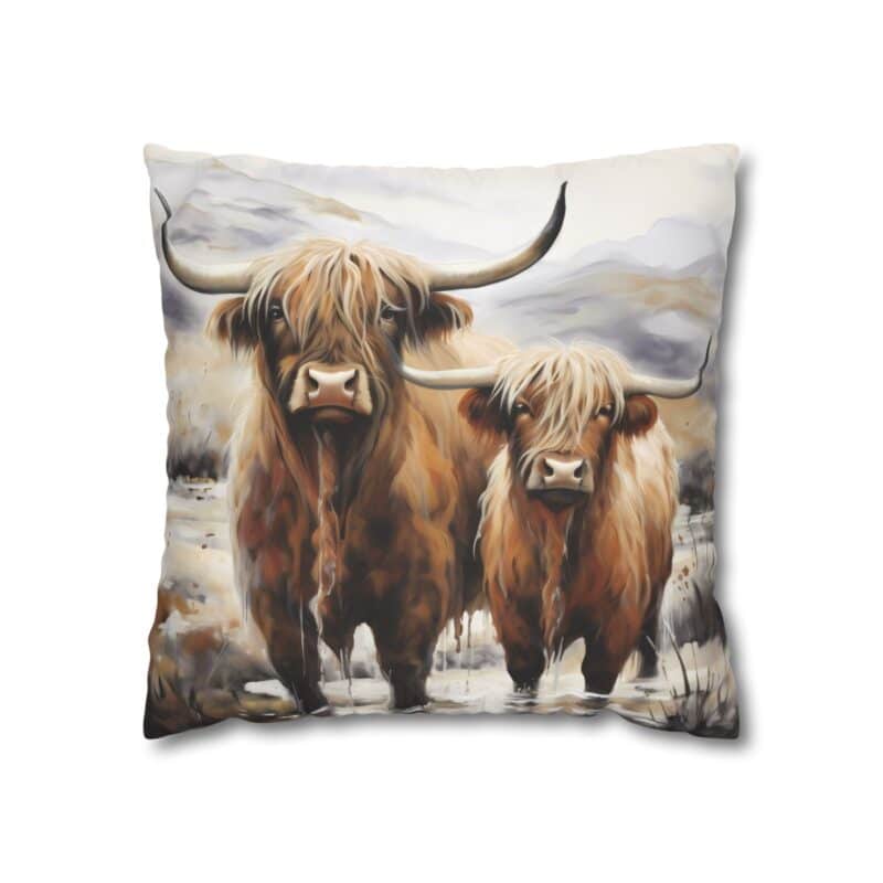 Highland Cows Double-Sided Cushion Cover