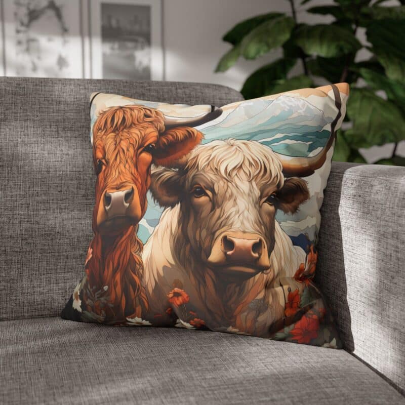 Highland Cows Double-Sided Cushion Cover