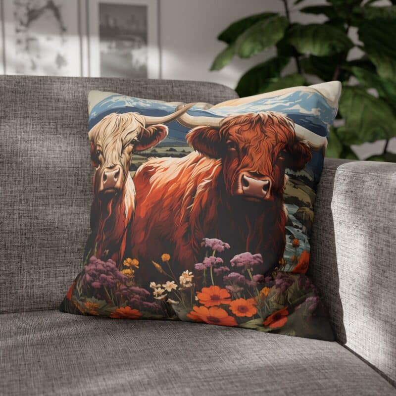 Highland Cows Double-Sided Cushion Cover