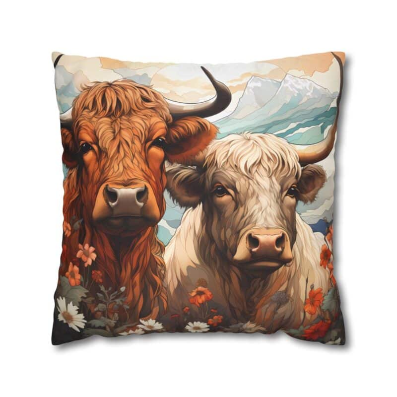 Highland Cows Double-Sided Cushion Cover