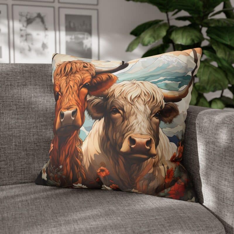 Highland Cows Double-Sided Cushion Cover