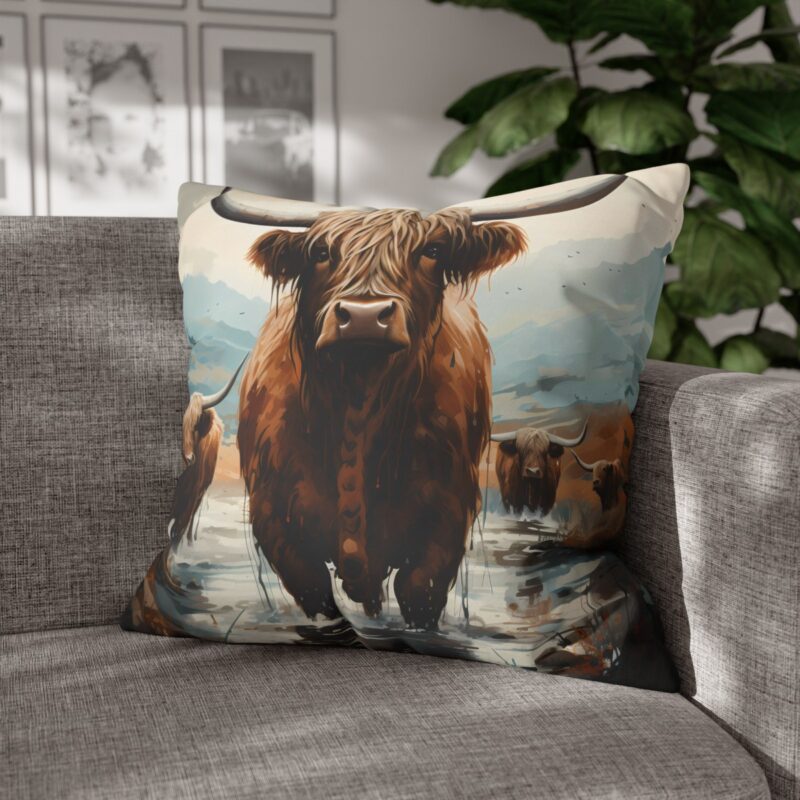 Highland Cows Double-Sided Cushion Cover