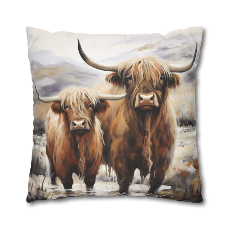 Highland Cows Double-Sided Cushion Cover