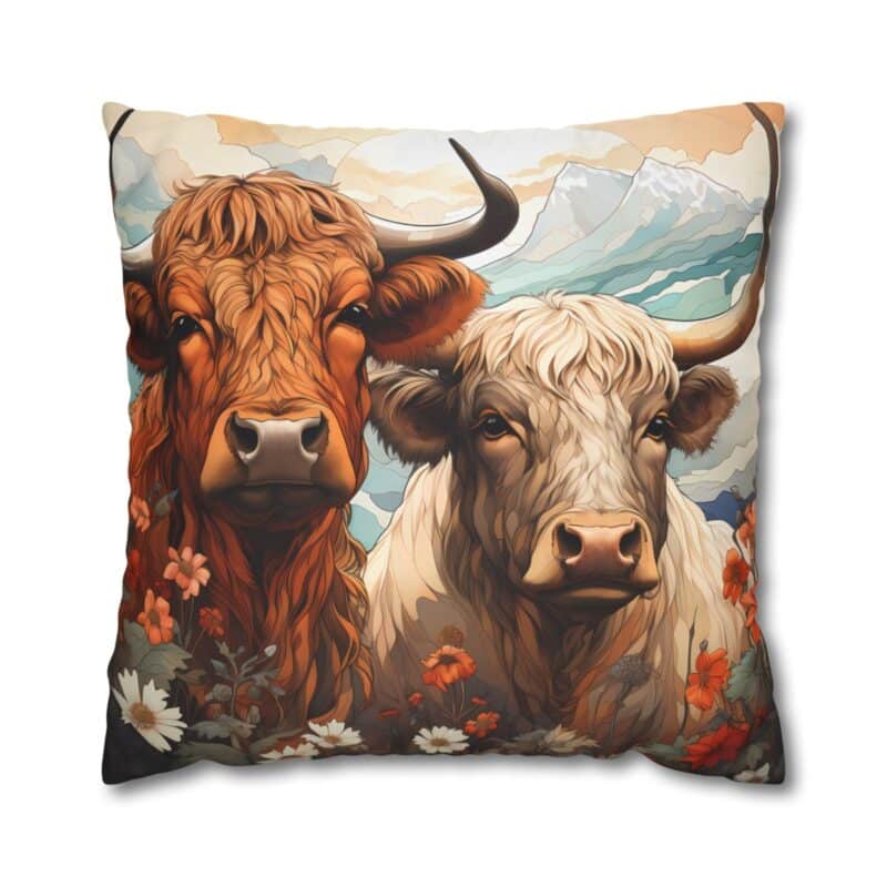 Highland Cows Double-Sided Cushion Cover