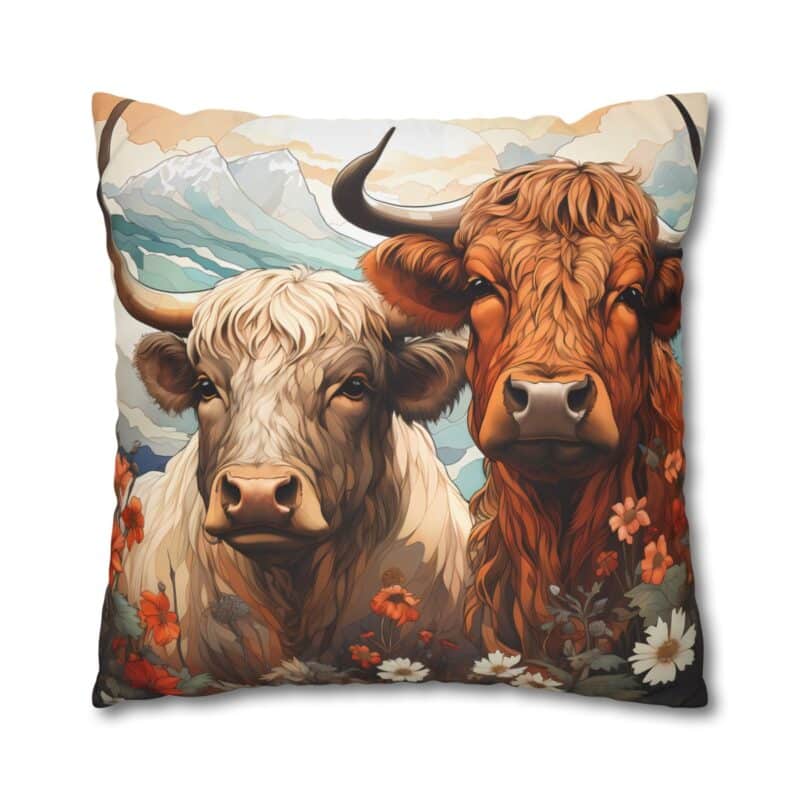 Highland Cows Double-Sided Cushion Cover