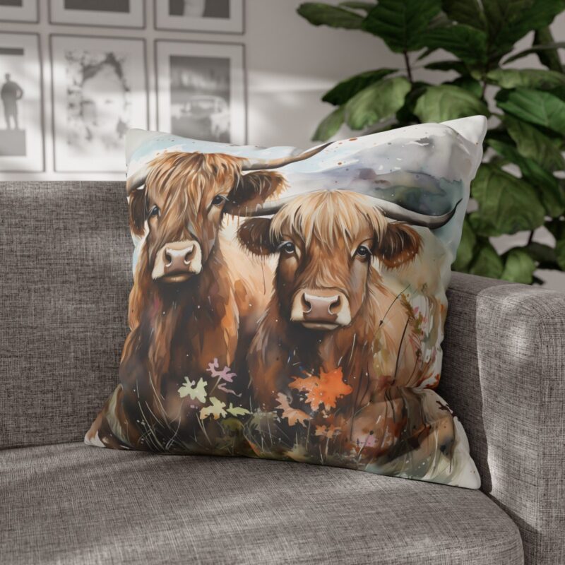 Highland Cows Double-Sided Cushion Cover