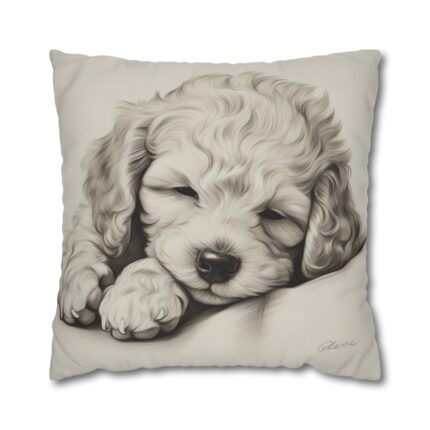 Poodle Square Double-Sided Cushion Cover