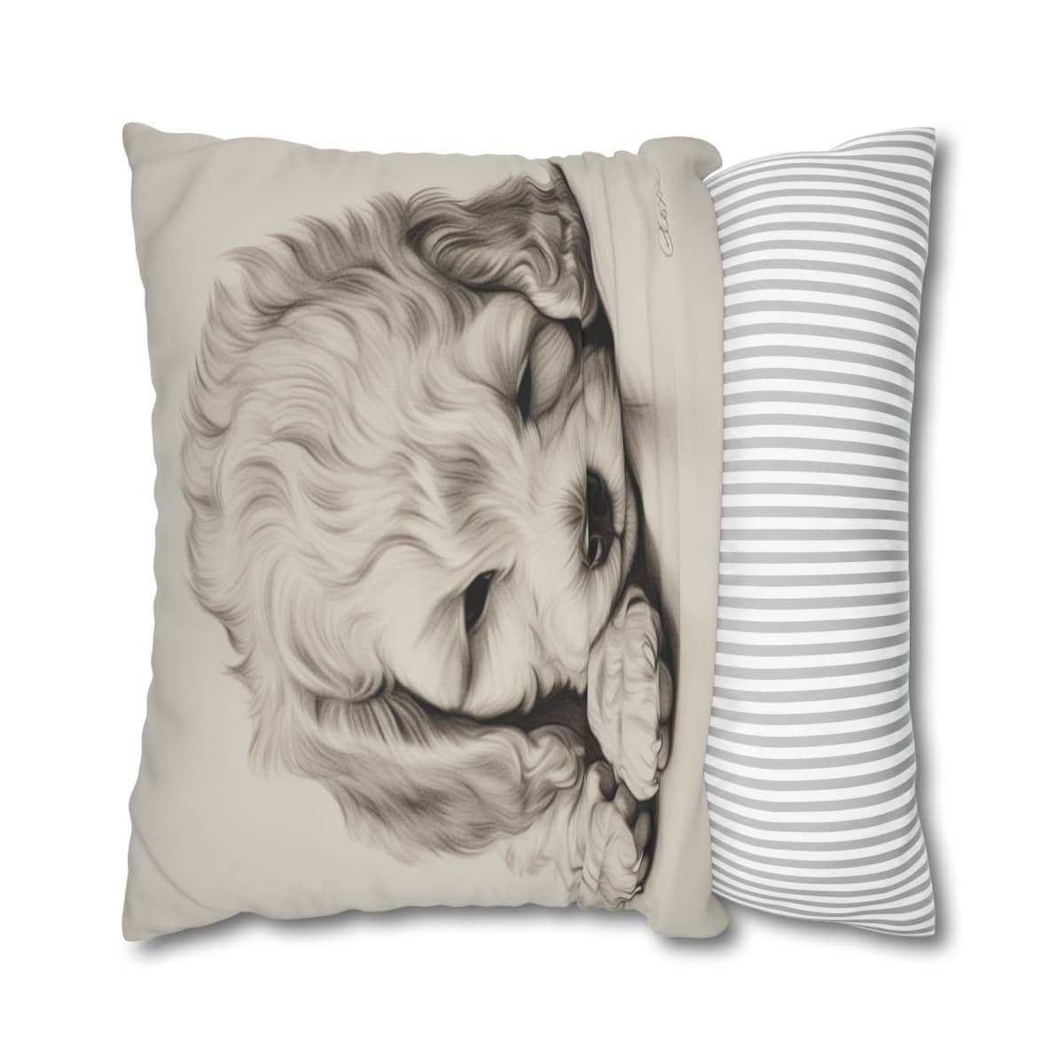 Poodle Square Double-Sided Cushion Cover