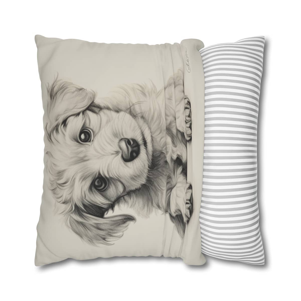 Poodle Square Double-Sided Cushion Cover