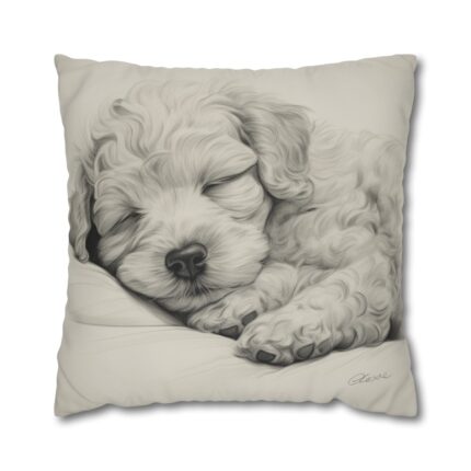 Poodle Square Double-Sided Cushion Cover