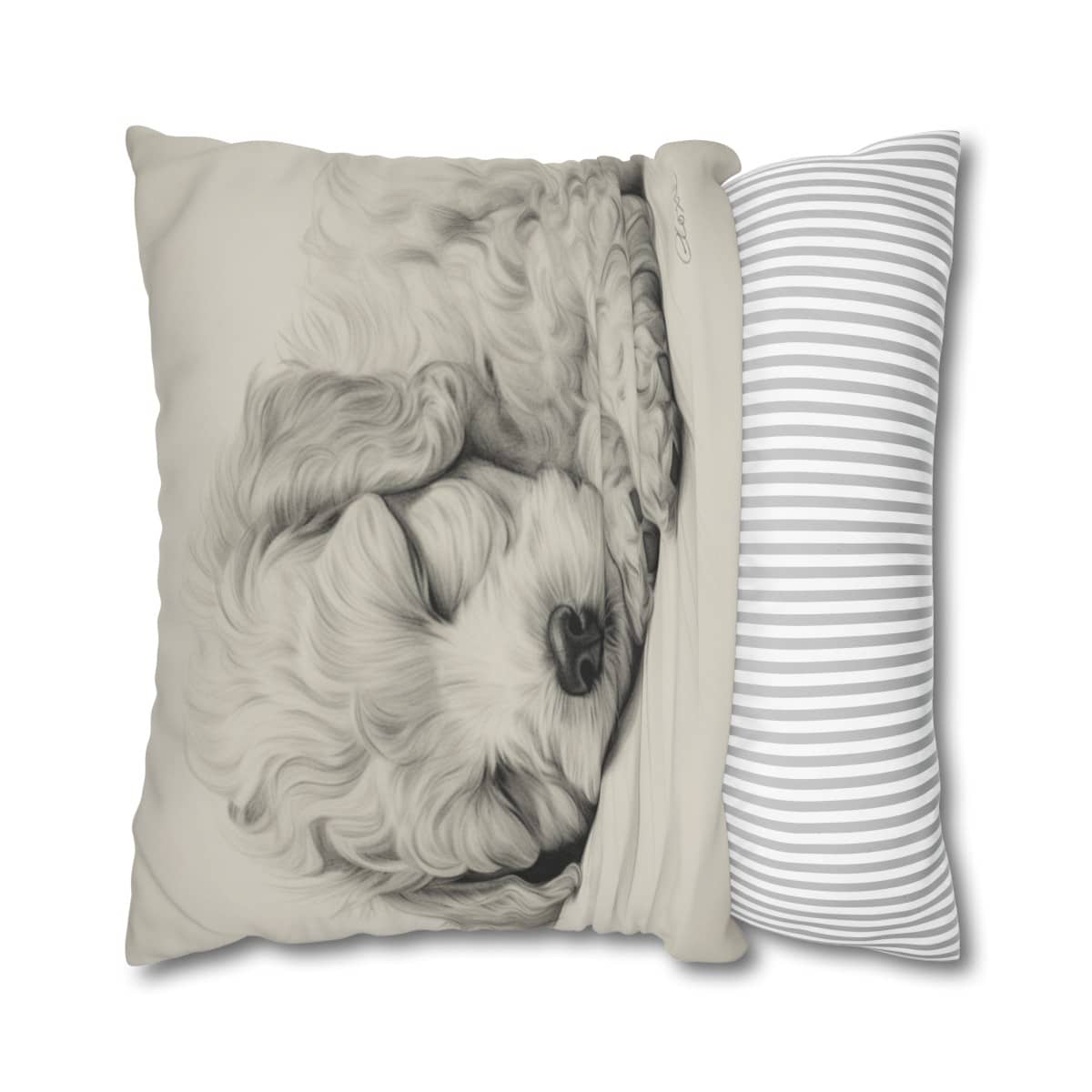 Poodle Square Double-Sided Cushion Cover