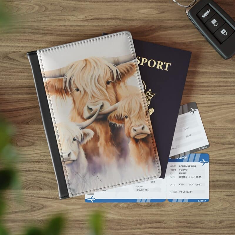 Highland Cows Passport Cover