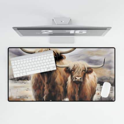 Highland Cows Mouse Pad Desk Mat