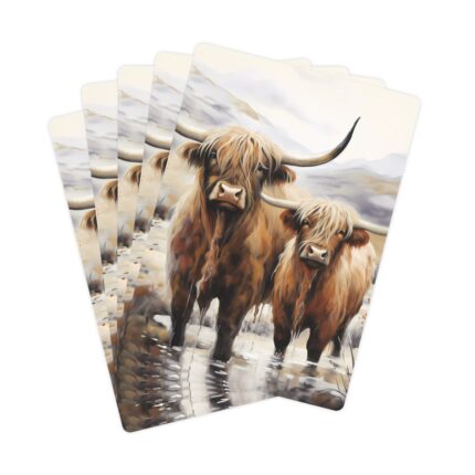 Highland Cows Playing/Poker Cards