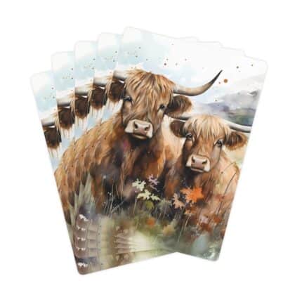 Highland Cows Playing/Poker Cards