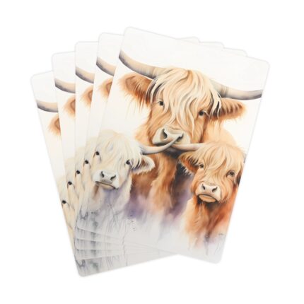 Highland Cows Playing/Poker Cards