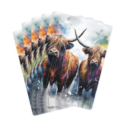 Highland Cows Playing/Poker Cards