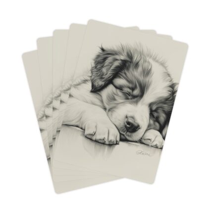 Australian Shepherd Dog Playing/Poker Cards