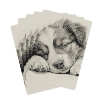 Australian Shepherd Dog Playing/Poker Cards