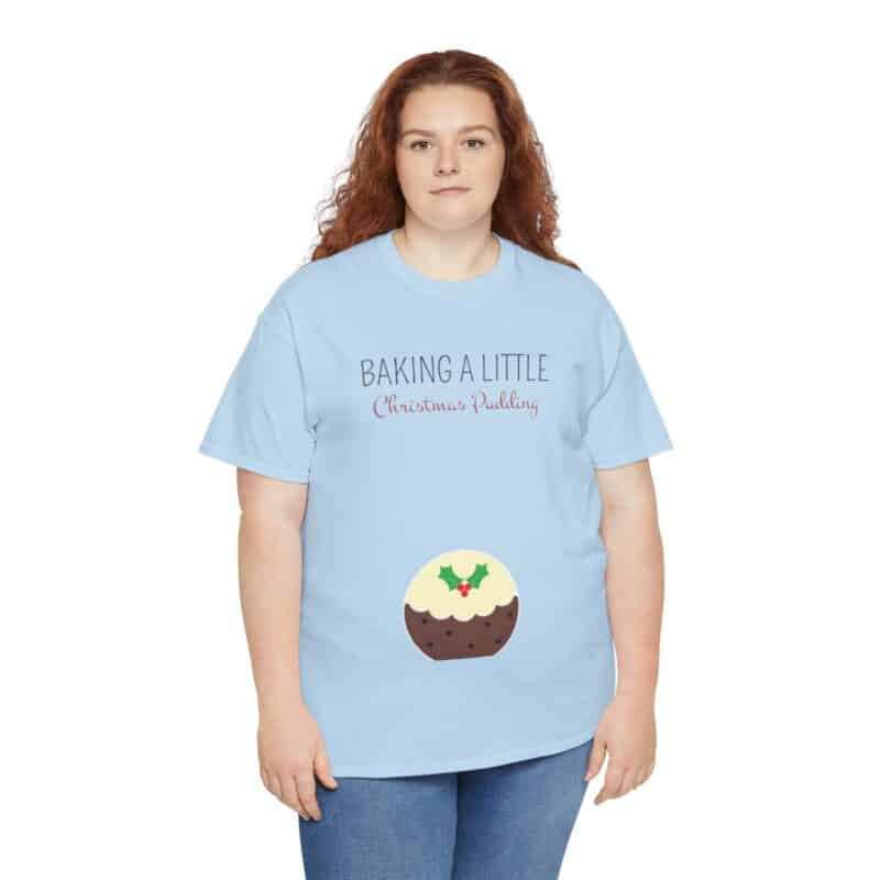 Baking a Little Christmas Pudding Pregnancy Announcement Shirt