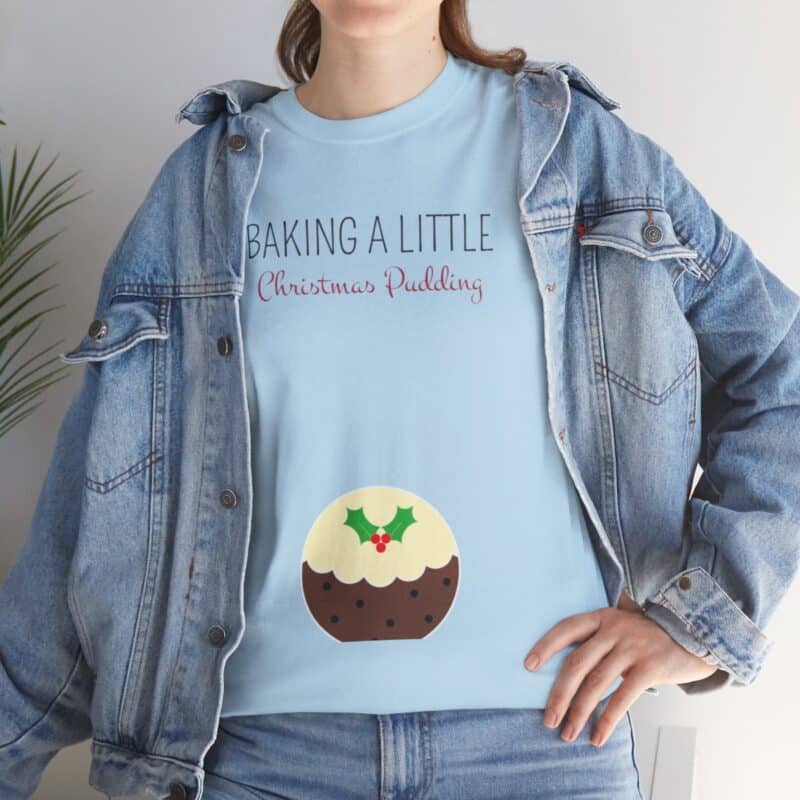 Baking a Little Christmas Pudding Pregnancy Announcement Shirt