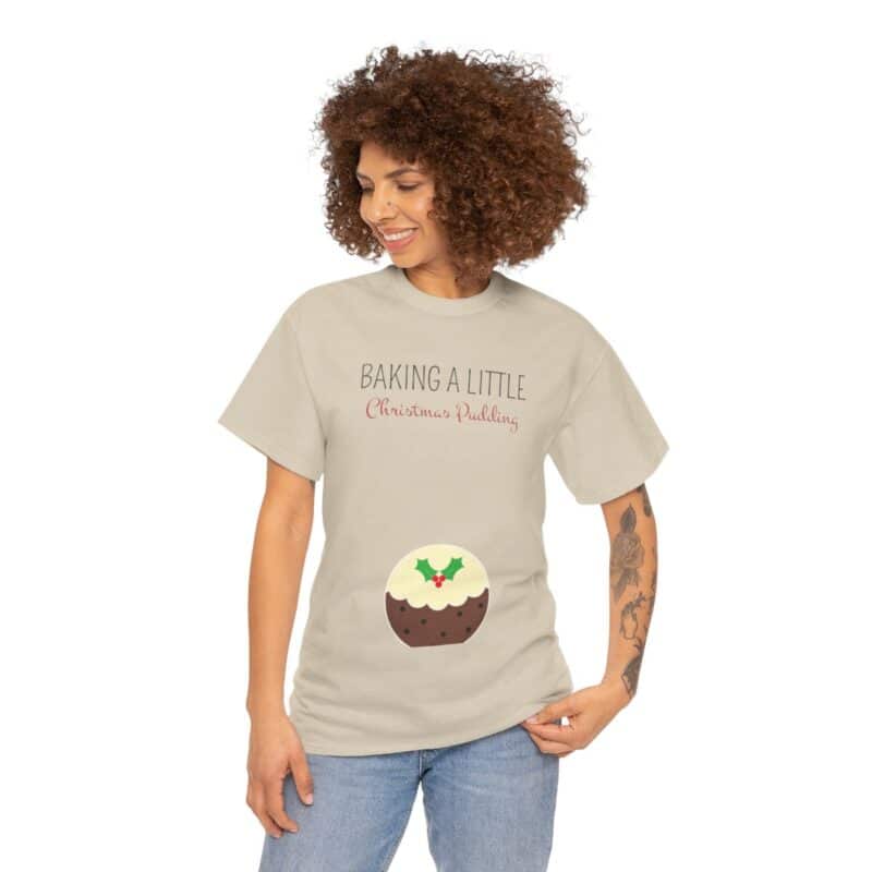 Baking a Little Christmas Pudding Pregnancy Announcement Shirt