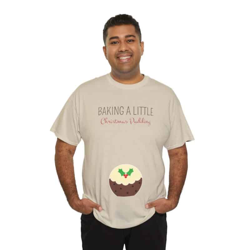 Baking a Little Christmas Pudding Pregnancy Announcement Shirt