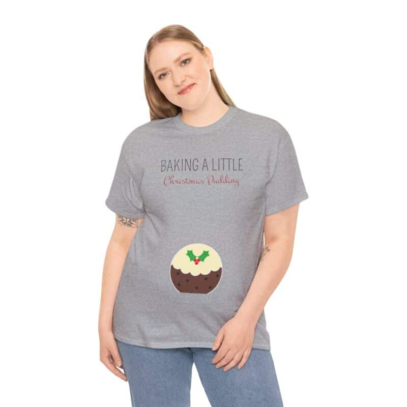 Baking a Little Christmas Pudding Pregnancy Announcement Shirt