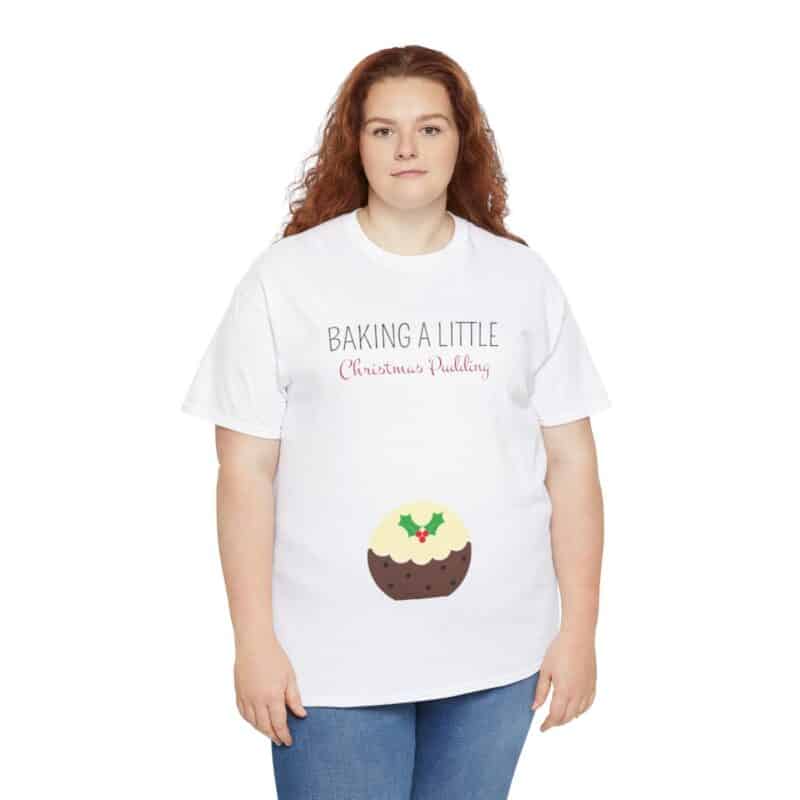 Baking a Little Christmas Pudding Pregnancy Announcement Shirt