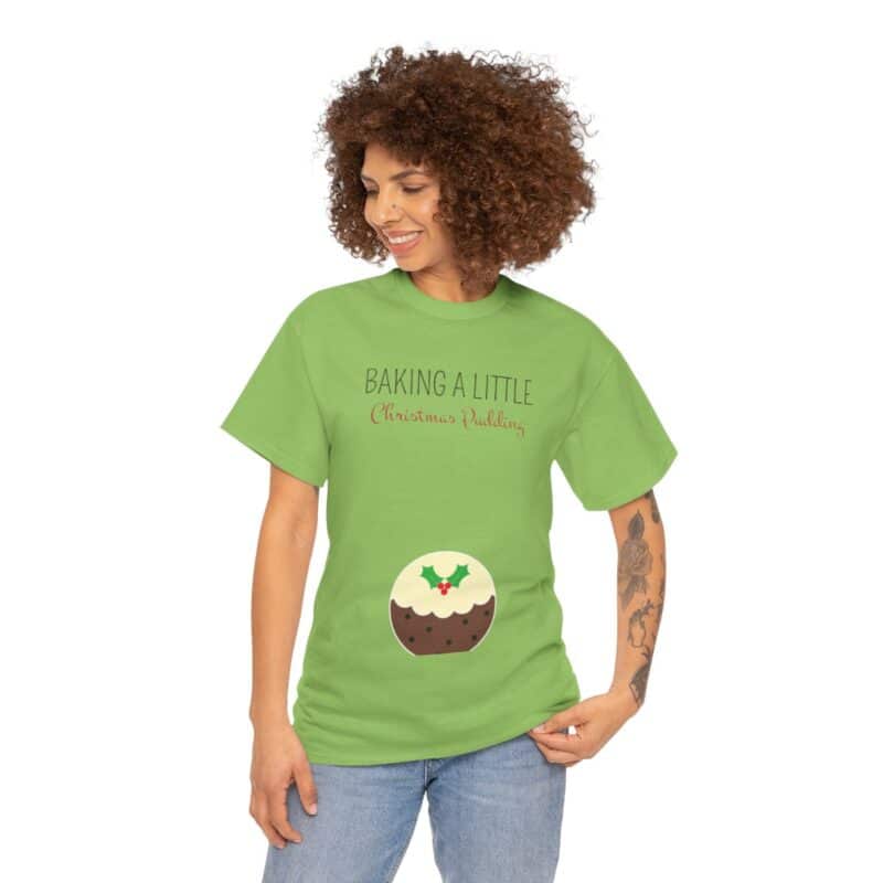 Baking a Little Christmas Pudding Pregnancy Announcement Shirt