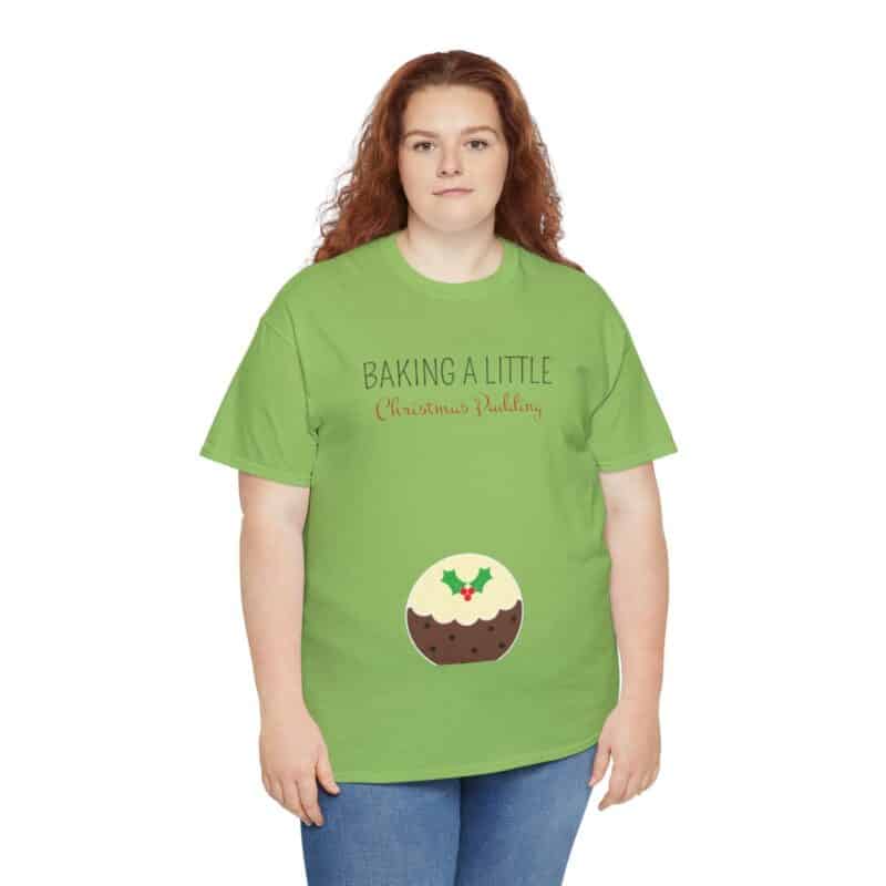 Baking a Little Christmas Pudding Pregnancy Announcement Shirt