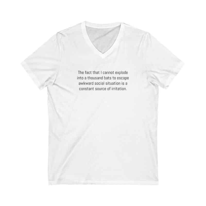 Funny Awkward Bat Meme V-Neck Unisex Tee