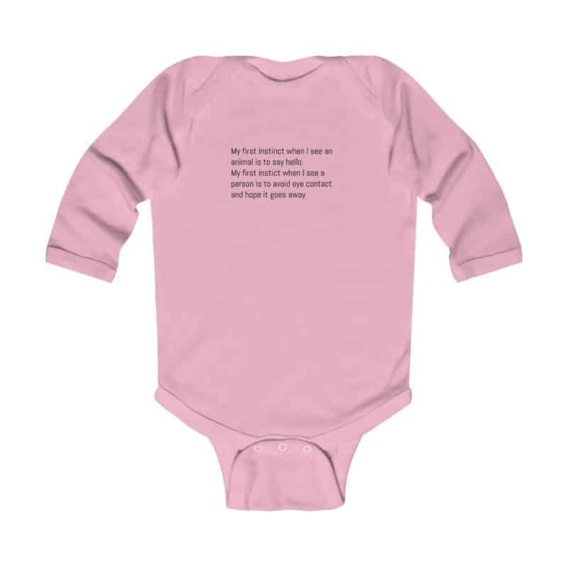 Funny Animal Lover Baby Long Sleeve Babygrow