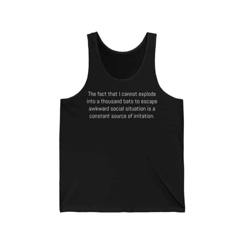 Funny Awkward Bat Meme Unisex Jersey Tank Top