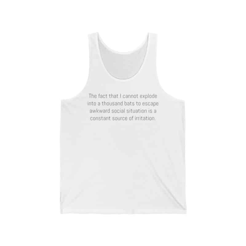 Funny Awkward Bat Meme Unisex Jersey Tank Top