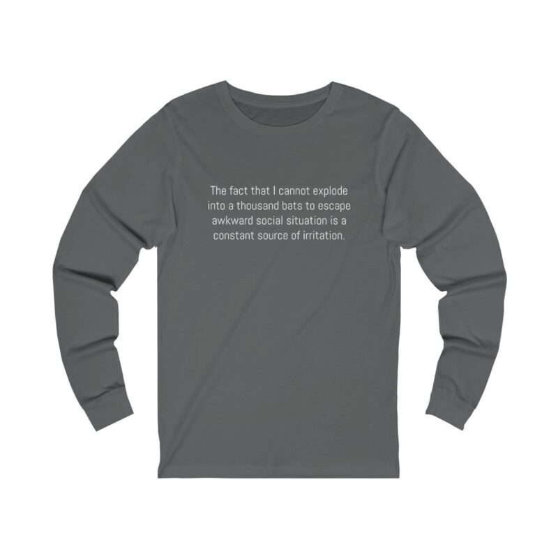 Funny Awkward Bat Meme VLong Sleeve Tee