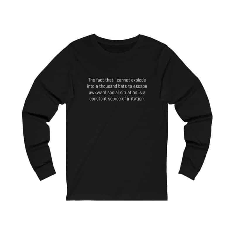 Funny Awkward Bat Meme VLong Sleeve Tee