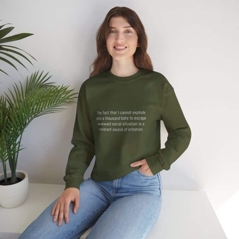 Funny Awkward Bat Meme Sweatshirt