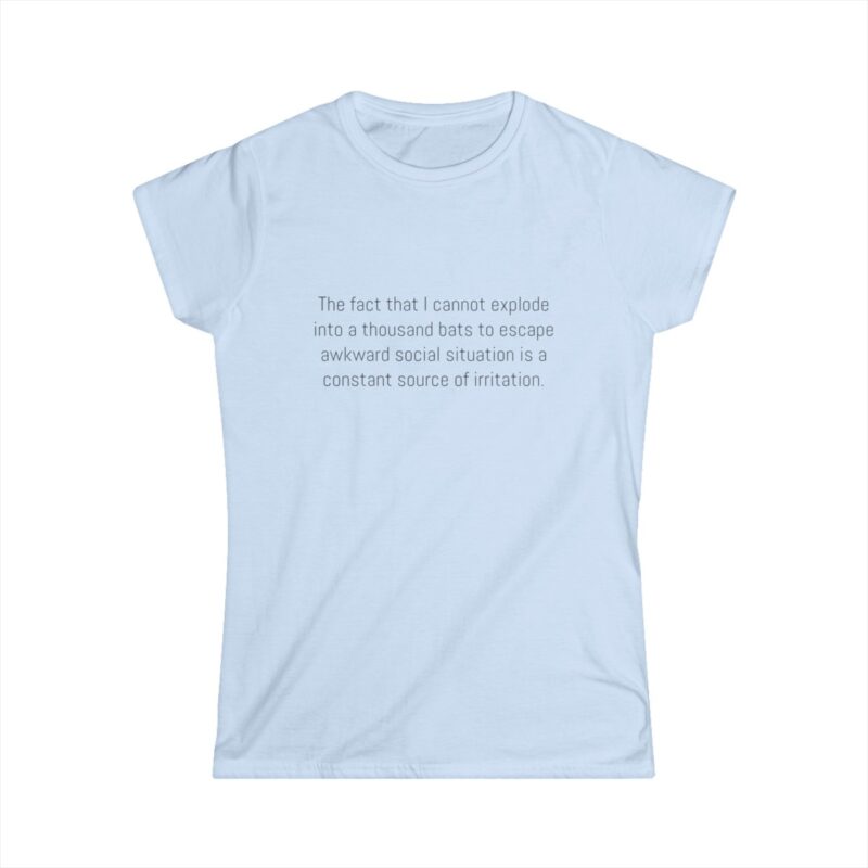 Funny Awkward Bat Meme Women's Soft Style Tee