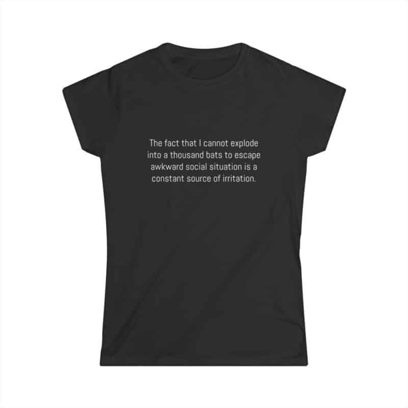 Funny Awkward Bat Meme Women's Soft Style Tee